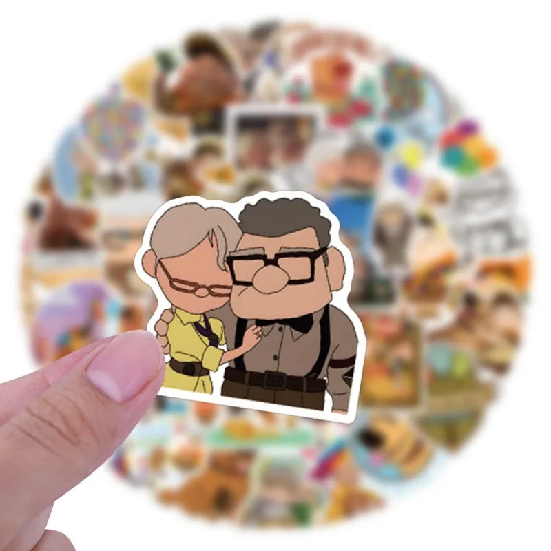 Pack de 54 Pegatinas de "Up: Una Aventura de Altura" – Calcomanías Impermeables de Disney Pixar
