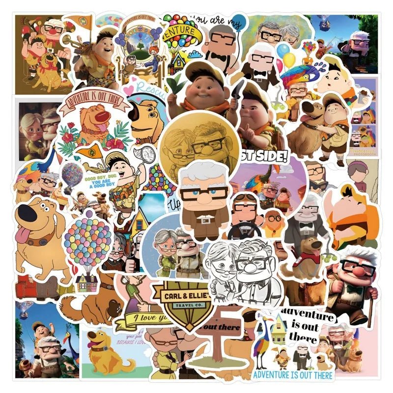 Pack de 54 Pegatinas de "Up: Una Aventura de Altura" – Calcomanías Impermeables de Disney Pixar