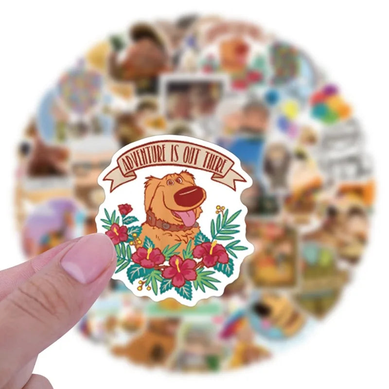 Pack de 54 Pegatinas de "Up: Una Aventura de Altura" – Calcomanías Impermeables de Disney Pixar