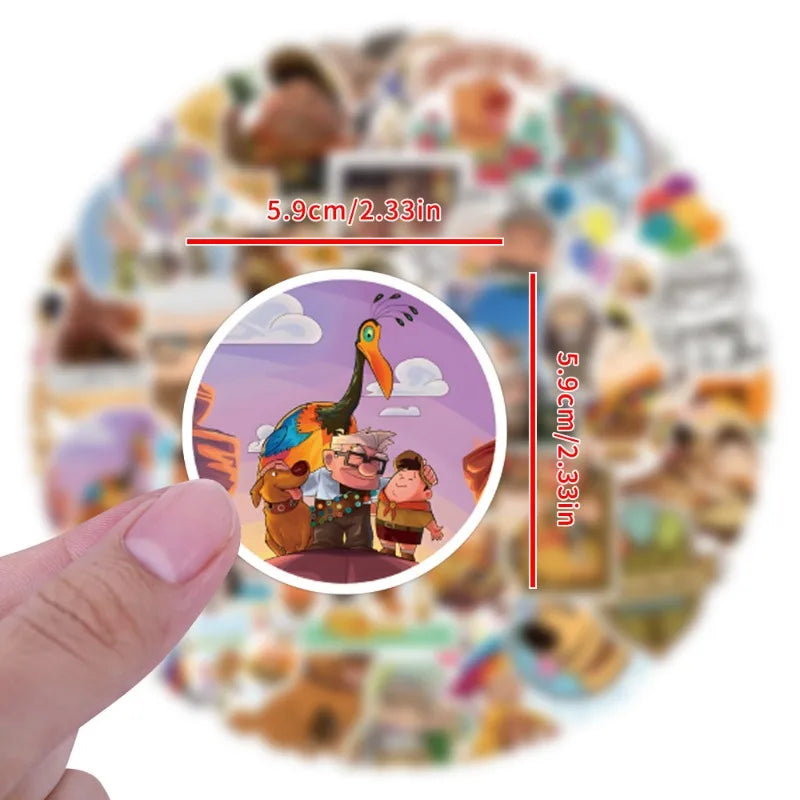 Pack de 54 Pegatinas de "Up: Una Aventura de Altura" – Calcomanías Impermeables de Disney Pixar
